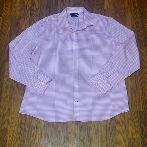 Tommy Hilfiger Pink Gingham Slim Fit Stretch Shirt XL 17 34/35  A66 - Picture 1 of 9